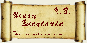 Uteša Bucalović vizit kartica